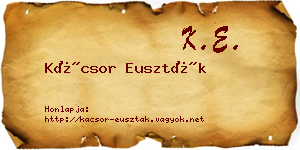 Kácsor Euszták névjegykártya